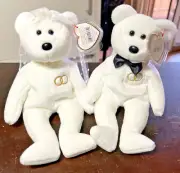 BEANIE BABIES ,MR & MRS, NEW, WITH TAGS AND PROTECTOR
