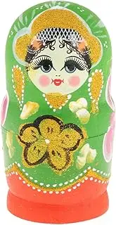 Vaveren 5Pcs Russian Nesting Dolls, Matryoshka Dolls Home Decor for Children Toddlers Boys Girls Kids, Green