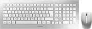 CHERRY DW 8000 Wireless Keyboard and Mouse Set, Spanish Layout, QWERTY Keyboard, Battery Operated, Ultra Slim Keyboard, 3 Button Mouse with Infrared Sensor, White-Silver