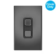 Clipsal Iconic Styl 2 Gang Switch Skin Silver Shadow