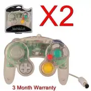 2X CONTROLLER FOR NINTENDO GAMECUBE GC & WII CLEAR NEW