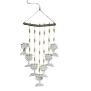 Willow & Silk Handmade Wooden White Palm Trees w/Beads On Hanger/Decor 100cm