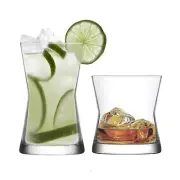 12 Piece Derin Glassware Set Modern Highball Glasses Whisky Tumblers