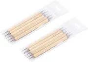 10pcs Dual End Wooden Nail Art Dotting Pens Professional Tools for Painting Carving Modeling for Manicure Clay Sculpting and Decoration