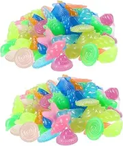 Outanaya 2packs Fish Tank Stones Glow The Dark Aquarium Rocks for Decorative Pathways Natural Pebbles for Vibrant Garden Decoration Per Pack