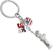 Bulk Key Chains from Keychain Souvenirs Wallet Keychain Chain Flag Tags Id Fob Keyring Pendant Bag Pendant Patriotic Keyring Statue of Flag Key Ring Decor Metal
