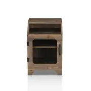 Furniture End Table 17.2"Wx23.6"H Durable 3-Shelf Rectangle Particle Board Brown