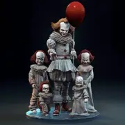 Pennywise Family 3D Print Figure Model Kit Unpained Unassembled GK 1/8 29cm