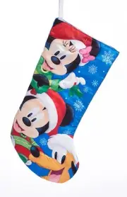Kurt Adler Disney Friends Mickey Minnie and Pluto Holiday Stocking