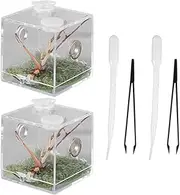 Mipcase 2 Sets Jumping Spider Breeding Box Animal Small Container Glass Container Mantis Enclosure Acrylic Spider Hatching Container Insect Habitat Cage Insect Habitat Case Shell