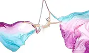 Mandala-Tie Dye Aerial Silks Kit for Acrobatics Aerial | Aerial Yoga |Aerial Dance-13 Yards - Rigging Hardware Include Carabiners,Rescue 8,Swivel, Height Adjustment Strap, Portable Storage