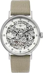[Zeppelin] 7461-4 Women's Princess of The Sky Skeleton Automatic with Leather Strap, White / beige, White / Beige