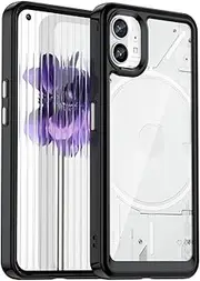 EabHulie Nothing Phone 1 Case, Clear PC Back TPU Bumper Case Cover for Nothing Phone 1 Black