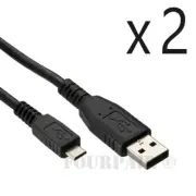 2 Pack - 1.5ft 18in USB 2.0 A Male to Micro B 5pin Data Sync Charger Cable Cord