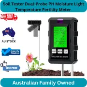 6-in-1 Soil Tester Dual-Probe PH Moisture Light Temperature Fertility Meter for