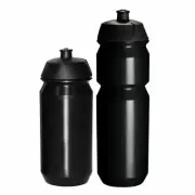 2x Tacx Shiva Cycling Water Bottles (500ml and 750ml) Plain Black Road/MTB bike