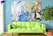 Blue Green Gold Abstract Design Wall Canvas Home Decor Australian Made Quality