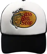 [Besttout] Fish with Hook Print Baseball Cap Trucker Mesh Hat Embroidered Snapback Hat