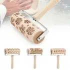 Embossing Rolling Pin Baking Cookies Cake Christmas Deer Snowflake Roller Tool