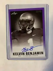 2014 Leaf Signatures Football Kelvin Benjamin Purple AUTO /50