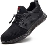[SUADEX] Indestructible Steel Toe Work Shoes for Men Women Puncture Proof Composite Toe Working Shoes Black 13.5 Women/12 Men