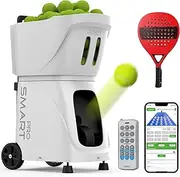 PUSUN PT-SMARTPro Padel Ball Machine, Smart Ball Launcher with App Control, 20-Point Programming, 12 Serve Modes, Random Ball Function, Skill Levels (White)