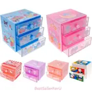 Sanrio Compact Desktop 2/3-Drawer Organizer Home Office Storage Box Plastic Case