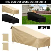 2 Pcs Lounge Cover Waterproof Patio Lounge Chair Cover 420D Oxford Outdoor wezML