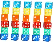 HOOTNEE 40pcs Clear Acrylic Dices Board Games Transparent Acrylic Dices Party Supplies