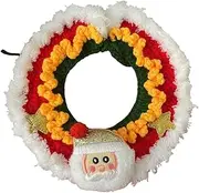 Leefasy Cute Cat Collar Hand Woven Festive Decoration,Comfortable,Xmas Dress up Christmas Dog Collar Kitten Accessories for Holiday, Santa Claus M