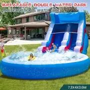 7.3m Giant PVC Inflatable Water Slide Splash Pool Bounce House for Kids Party