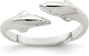 [JewelryWeb] 925 Sterling Silver Solid Polished Dolphin toe ring