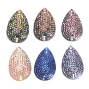 10pcs 2 Holes Flatback Resin 28x17mm Teardrop Rhinestones Beads Sewing Buttons
