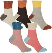 [Glamza] Wool Socks - 10 Pairs of Warm & Comfy Thermal Socks for Women - Thick Breathable Ladies Nordic Winter Socks also Suitable for Hiking/Walking Size UK 4-7 (2 Pairs of each design) (0058), Mixed, 7