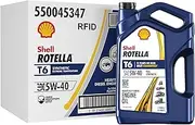 Shell Rotella T6 Full Synthetic 5W-40 Diesel Engine Oil (1-Gallon, Case of 3)