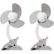 2PK Dreambaby Ezy-Fit Clip-On Outdoor Cooling Fan For Baby Stroller/Pram GRY/WHT