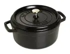 staub "Cocotte round black 22cm" both hands enamel pot IH correspond [6zo]