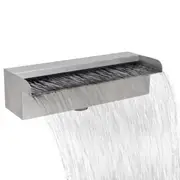 Waterfall Pool Fountain Stainless Steel Rectangular Pond Water Feature 30cm