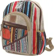 Handmade Natural Hemp Nepal Backpack Purse, Small Lightweight Daypack