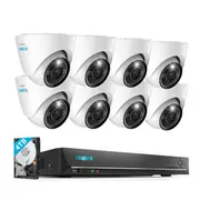 Reolink 4K Outdoor Home Security System Cameras, 3X Optical Zoom, Color Night Vision, Smart Detection, 8pcs RLC-833A Bundle with Reolink 16 Channel Network Video Recorder RLN16-410, RLK16-833D8-A