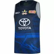 North Queensland Cowboys NRL Navy Training Singlet Sizes S-5XL! T9