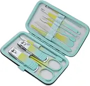 10/12Pcs Pedicure Kits Manicure Set Portable Nail Clipper Scissors Green Nail Clipper Set Pedicure Tool for Men and Women