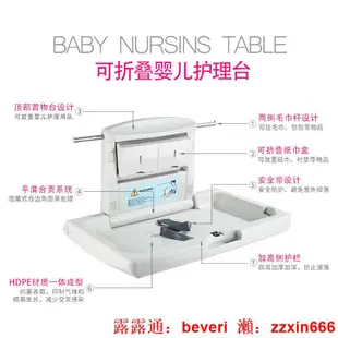 護理台母嬰室嬰兒護理臺公共第三衛生間寶寶多功能可折疊壁掛式換尿布床