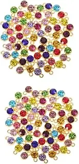 TEHAUX 120 Sets Fashion Keychain Pendants DIY Crystal Pendants Creative Necklace Charms Keyring Ornaments