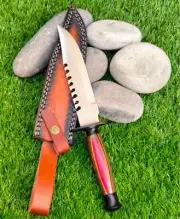 Sharp Camping Tactical Razor Bowie Knife Survival Tool Sticker w Nylon Sheath