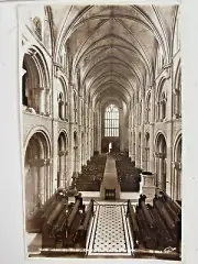 Christ Church Priory Dorset, UK Postcard Real Photograph Nave Looking West W964