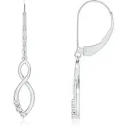 Diamond Infinity Drop Leverback Earrings