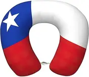GaxfjRu Flag of Chile print Airplane Travel Pillow, Neck Support Pillow,Premium Head Support,Removable Cover