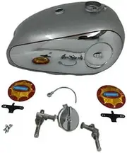 PETROL FUEL TANK CHROME & SILVER 4 GALLAN WITH CAP TAP Compatible With BSA GOLDSTAR