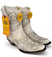 Corral Womens White Glitter Inlay and Crystals Snip Toe Wedding Cowboy Boot 7.5